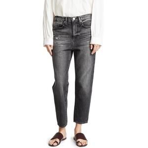 FRAME Le Stevie Crop Jeans Womens 25 Gray Straight Leg Distressed Benworth Wash